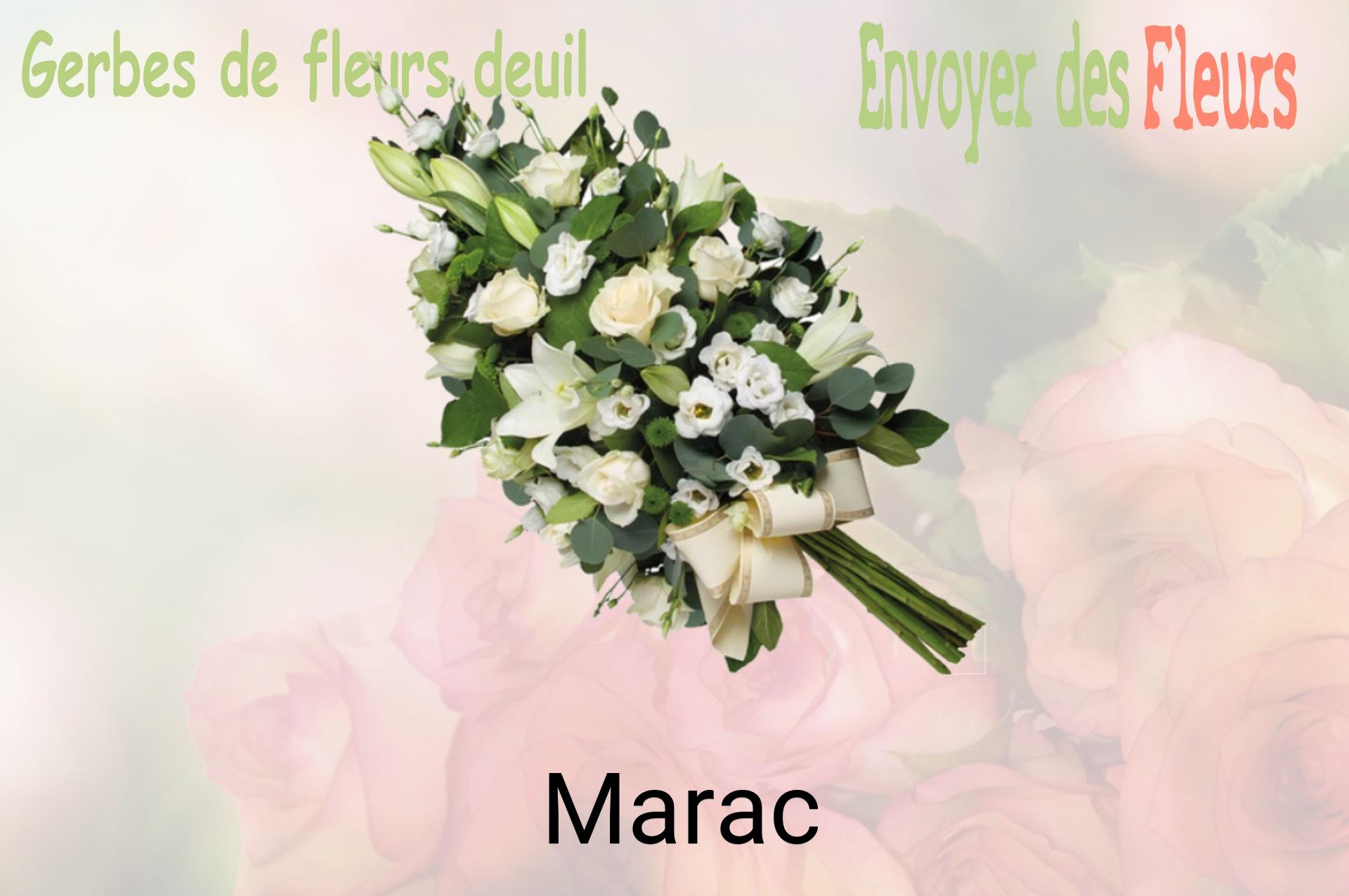 Gerbe de fleurs de deuil livrée à Marac